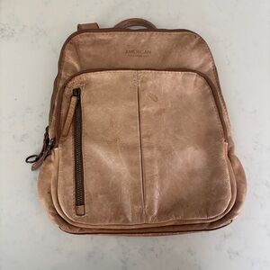 Small Leather Tan Backpack